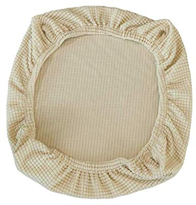 Elastic Stretch Chair Seat Cover Round Spandex Chair Covers Covers Removable Washable fit for Office Chairs,Dining Room Chairs,Bar Stools (Beige)
