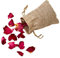 Natural Dried Real Red Rose Petals For Valentines Day,Biodegrable Confetti For Weddings in a cute burlap gift bag
