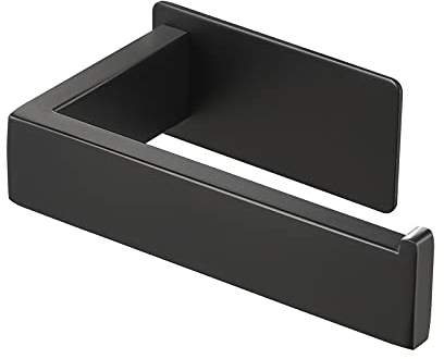 KES Toilettenpapierhalter ohne Bohren, Klopapierhalter Schwarz Klorollenhalter Edelstahl WC Rollenhalter Selbstklebend für Badezimmer, A23571DM-BK