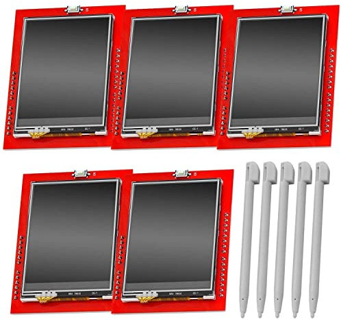 AZDelivery 5 x 2,4 Zoll TFT LCD Touch Display Shield Module SPI XPT2046 240x320 Pixel ILI9341 5V 3,3V kompatibel mit Arduino inklusive E-Book!