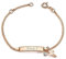 Materia Kinder Armband Gravur Rosegold - 925 Silber Armkette vergoldet personalisiert mit Kreuz Anhänger 14-16cm SA-120-Schrifttyp 6