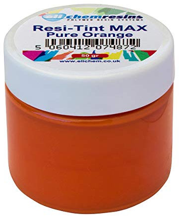resi-TINT MAX (Pure Orange), 50 gr, Farbpaste, Epoxidharzfarbe, Resinfarbe, hochpigmentierte Farbe