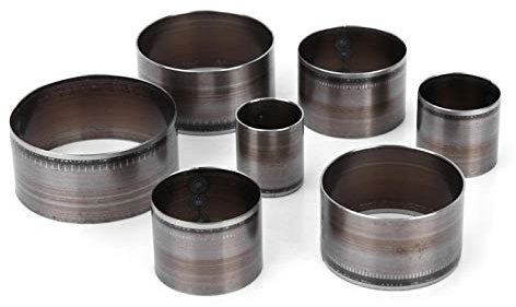 Annadue 7 Stück Leder Runde Locher, 20 mm, 25 mm, 30 mm, 35 mm, 40 mm, 45 mm, 50 mm Runde Stanzwerkzeug Stanzwerkzeug Set, für handgefertigte DIY Lederhandwerk