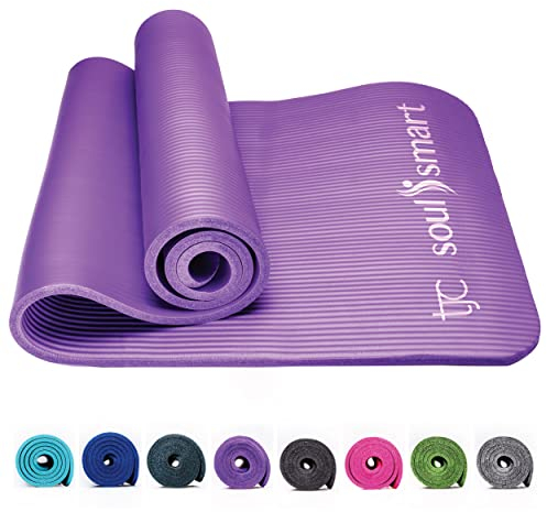 TJC Yoga Mat Non-Slip NBR - 13MM Thickness, Exercise Mat for Home Gym, Eco Friendly Training Mat, High Density Travel Yoga Mat with Carrying Strap for Yoga, Pilates and Fitness, 188x61x1.3 Cm,.