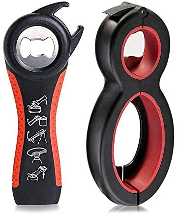 Jieddey Jar Opener and Bottle Openers,2 pcs Sesame Can Opener Twist Off Opener Kitchen Tool for Weak Hands Seniors Arthritis Elderly Gifts 8 in 1+5 in 1