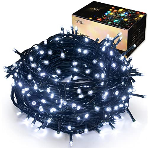 Luci di Natale 35M 320 LEDs Natalizie per Interno da Esterno, Funzione di Memoria con 8 Modalità Estensibile Stringa Luce Decorazione per Alberi, Domestici, Halloween, Festa, Nozze - Bianco Freddo