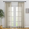PONY DANCE Voile Gardinen mit Kräuselband Vorhang Halbtransparent - Gardinen Wohnzimmer Leinenoptik Vorhänge im Landhausstil Vorhang Dicker Stoff, Taupe, 2 Stücke H 220 x B 140 cm