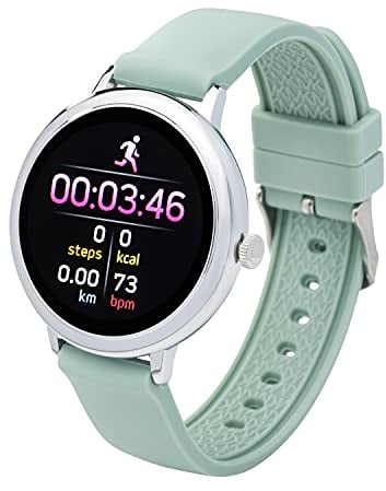 Atlanta Fitnesstracker mit Herzfrequenz Puls Blutdruck Schlaf Schritte Farbdisplay Smartwatch Armband Uhr - 9715 (Grün + Grau)