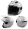 Motorradhelm Motorrad Roller Jet Langes Visier Helm ECE 22-06 Silber XS