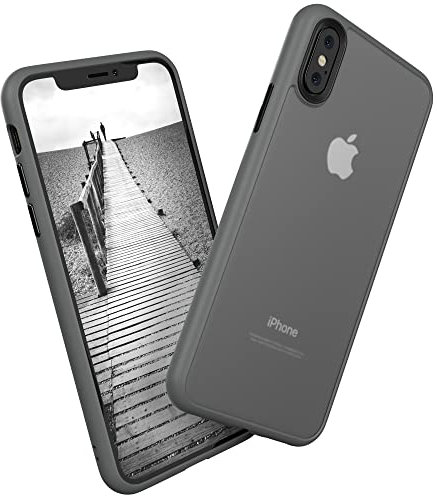 EAZY CASE Ultra Schutz Outdoor Hülle kompatibel mit iPhone X/XS, hochwertige Schutzhülle mit Ultra Aufprallschutz, Stoßfest und Kratzfest, dünne Handyhülle mit Kameraschutz, Anthrazit