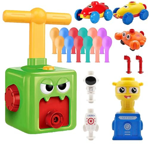 Ballon Auto Spielzeug,Ballonbetriebenes Auto,Autostarter mit Ballon,Inertial Power Balloon Car,Luftfahrzeug-Set,Balloon Car Spielzeug für Kinder,Lerngeschenke,Spiele für Jungen und Mädchen