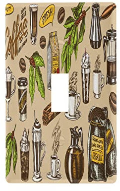 Inutilizzato Presa Interruttore Luce Copertura Decorativa Parete Piastra per Interruttore Casa 4.5x7.7 Caffè in Stile Vintage