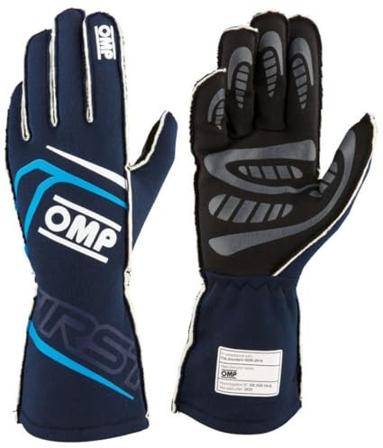 Ompracing Guanti Omp First Fia 8856-2018, blu marino/ciano, taglia XL