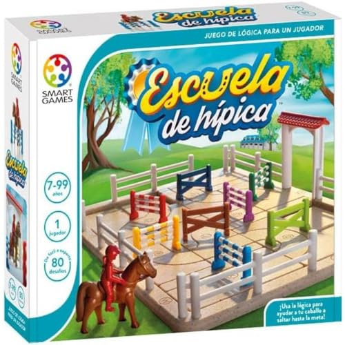Smartgames- Escuela De Hípica | Juegos De Mesa Niños 7 Años o más | Rompecabezas Niños | Juegos Para Niños 80 Desafíos | Regalo Niño 7 Años O Más