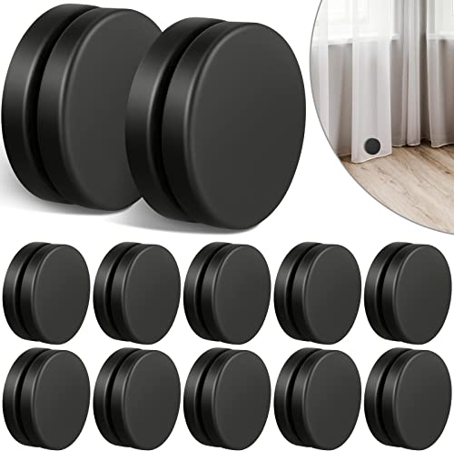 Jetec Lot de 12 paires de poids magnétiques imperméables pour rideaux d'extérieur pour décoration d'intérieur, salle de bain, douche, doublure, drapeaux, nappe pour empêcher le vent (noir)
