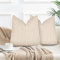 YCOLL 2er Set Kissenbezug 60x60 Baumwolle Leinen Kissenhülle Sofakissen Streifen Dekokissen Boho Deko Kissenhüllen Dekorativ Kissenbezüge für Sofa Wohnzimmer Schlafzimmer Outdoor Kissen 60x60 Khaki