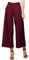 Beyove Damen Weite Hosen Elegante Sommer 7/8 Palazzo Hose Hohe Taille Loose Gerade Anzughosen Elastischer Bund Freizeithosen mit Gürtel Weinrot M
