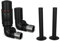 UK Radiators Black Thermostatic Radiator Valves and Corner Lockshield Valve - Black and Matt Finish - Classy and Modern Design 1/2 x 15mm Corner Radiator Valves - with Black Matte 130mm Pipe Covers