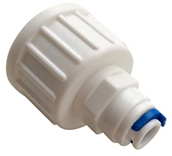 John Guest 3/4 BSP to 1/4 Reverse Osmosis RO Garden Tap Connector - Pushfit Connector - Feed Water Connection Fitting - Fridge Freezer Water Filter Fitting