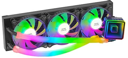 Mars Gaming ML-ULTRA360 Schwarz, Flüssigkeitskühlung CPU, TDP 650W, Infinite Spiegel, 3 Silent FDB ARGB Lüfter, ARGB Röhren, Universal Multisocket