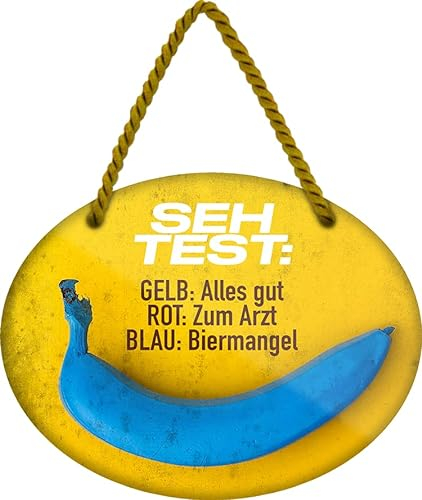 schilderkreis24 – Blechschild Lustiger Bier Spruch “Sehtest..“ Deko Geschenkidee Mann Frau 18x14cm