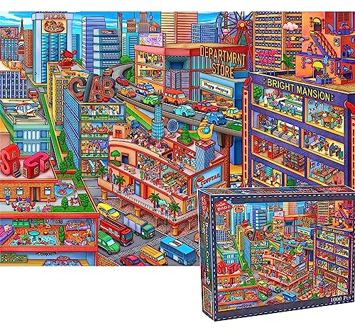 HUADADA Puzzle 1000 Teile Puzzle für Erwachsene Kinder Kunst RäTsel Fantasy Anspruchsvoll Schwierig Jigsaw Puzzle für Kinder MäDchen Lernspiel Herausforderung Spielzeug (Commercial Center)