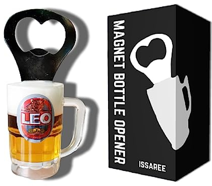 Magnetic Beer Bottle Opener Mug Shape Bottle Bar Refrigerator Decor Cool Unique Birthday Gifts Collection (Leo Beer)