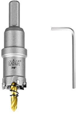 SALI Kit de scie-cloche TCT avec pointe en carbure de tungstène avec foret pilote plaqué titane pour métal, acier inoxydable, fer, bois, plastique 22 mm