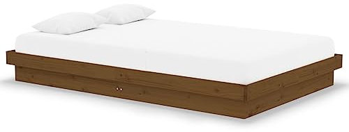 vidaXL Massivholzbett Honigbraun 120x190 cm