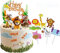 ZephyrHome 11er Waldtiere Tortendeko für 1. Geburtstag, Dschungel Tiere Geburtstagstorte Dekoration, Safari Zoo Cake Topper, Tierfiguren inklusive Giraffe, Löwen, Affe - Torten Deko für Jungen Mädchen