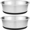 Taglory 8 Cup Stainless Steel Dog Bowls Set of 2 for Food and Water, Silicone Base Anti-Slip, Rust Resistant, Extra Thick Metal Dog Bowl Multiple Sized for Cat, Small Medium Large Dogs, 59oz, Black