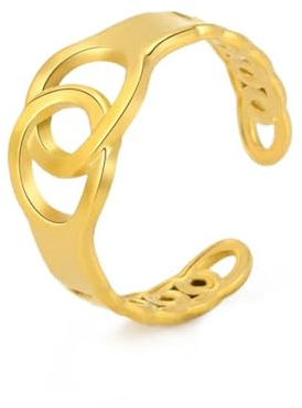 Punk Handschellen Ring Edelstahl offene Finger Ringe Französisch Beliebt Gothic Paar Schmuck Geschenke für Frauen Männer Liebhaber