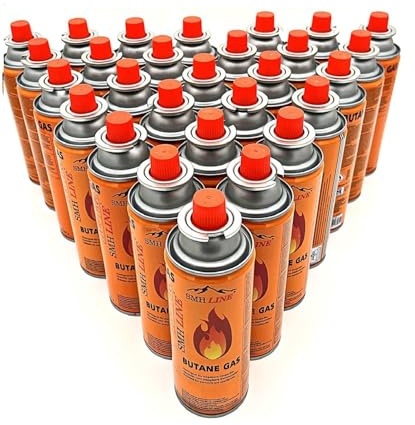 SMH LINE® Lot de 4 cartouches de gaz butane MSF-1A - 227 g - Brûleur Bunsen - Réchaud de camping - Chauffage à gaz - Brûleur à souder