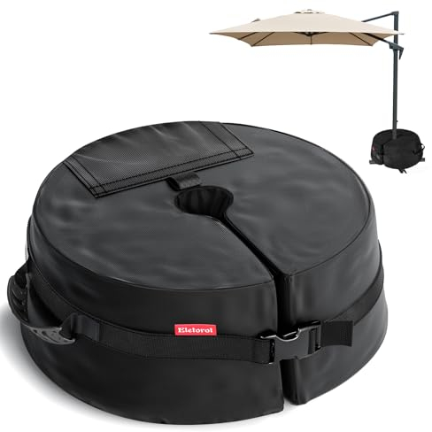 Eletorot Garden Parasol Base Weights Bag: Cantilever Parasol Base Sandbags Up to 50kg, Umbrella Weights for Garden Banana Heavy Duty Overhanging Cross Stand, Patio Gazebo Weights