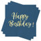 Servietten Geburtstag, 80Stück Servietten Happy Birthday Blau Gold Geburtstagsservietten, Einweg Papierservietten Geburtstag Party Tischdeko für Mädchen Junge Männer Frauen