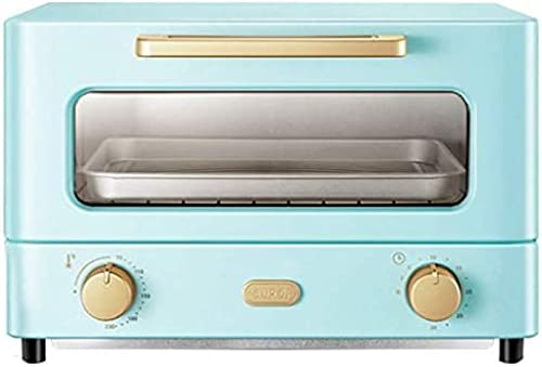 Mini Four 12L, Cuisinière Électrique Et Grill Cuisson À La Maison Petit Four Minuterie Double Porte En Verre Haut Et Bas Chaleur Convection Comptoir Grille-Pain Four,Bleu 234Picturesque