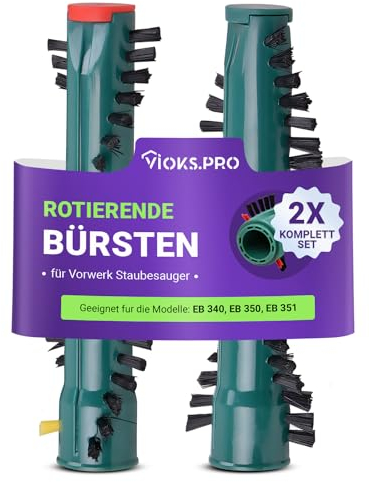 Viоks.pro 2x Bürsten Ersatz für Vоrwerk Bürste MisterVac VB-128 - Zubehör für Vоrwerk Teppichbürste VK130, Kobold VK131, EB 360 Kobold Staubsauger, Kobold VK135