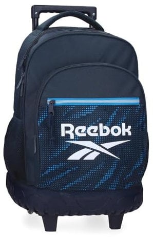 Reebok John, lässiger Herrenrucksack, aus Polyester, breite Träger, ergonomisch und gepolstert, Verschiedene Taschen und Fächer von Joumma Bags., blau, Talla única, Rucksack mit Rädern