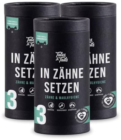 Tales & Tails In Zähne setzen Zahnpflege-Snack für Hunde, Allergiker geeignet, Getreidefrei(3 Dosen / 3 x 325g)