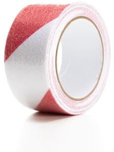 Perel Ruban antidérapant 5 m x 5 cm, pour une utilisation intérieure et extérieure, rouge/blanc