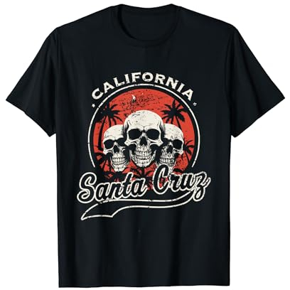Santa Cruz Beach California Skull T-Shirt