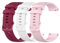 OcioDual Confezione da 3 cinturini per orologio Silicone, 18mm, Smartwatch con sgancio rapido, compatibile con Amazfit, Garmin, Samsung Galaxy Watch, universale, Bordeaux/Rosa/Bianco
