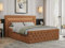 MKS MEBLE Boxspringbett 180x200 mit Led, Polsterbett 180x200 mit LED Kopfteil - Multipocket-Matratze H3 - Doppelbett mit Bettkasten Stauraumbett - Gold-9 - Orange Struktur