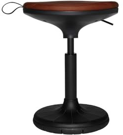 Wagner W3 Low ergonomischer Bürohocker Sitzhocker mit Schwingeffekt und drehbarer Sitzfläche, Sitzhöhenverstellung Sitzhöhe 46-62 cm Leder braun Vinted