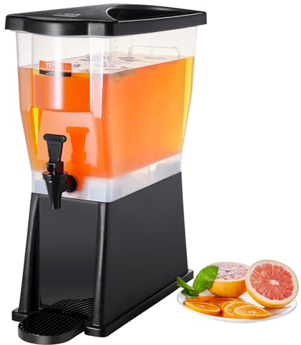 VEVOR Distributeur de Boissons Grande Capacité de 11 L, Fontaine à Eau avec Robinet Couvercle et Support, en Plastique, Distribution de Jus Limonade Thé Glacé, pour Restaurants, Hôtels, Cafés, Soirées