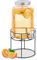 Relaxdays Dispensador de Bebidas con Soporte, Grifo y Tapa, Cristal, Surtidor de Agua y Limonada, 3,3 L, Transparente, 36 x 17 x 21 cm