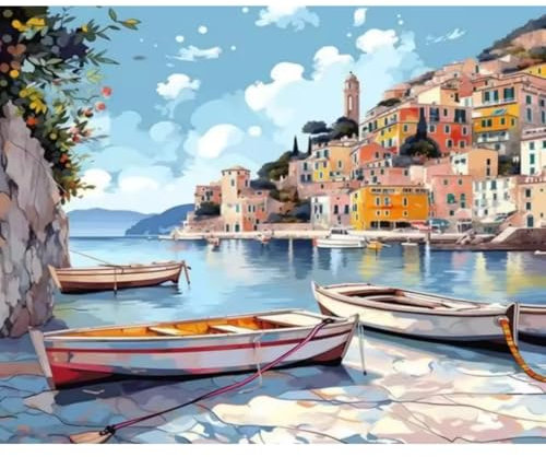 Peinture par Numero Adulte Enfant,DIY Peinture Acrylique pour Adultes débutants Facile sur Toile 40×50cm sans Cadre