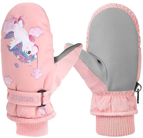 DKDDSSS Guanti da Sci per Bambini, Guanti da Sci Invernali per Bambini, Guanto da neve per Bambini, per Sci, Ciclismo, Snowboard, attività Outdoor, 2-5 Anni Ragazzi e Ragazze