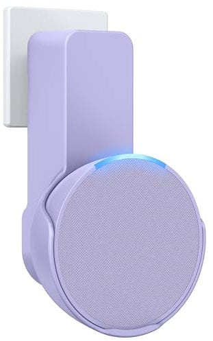 Maxonar Wall Mount, Space Saving Mount, Integrated Cable Management Wall Mount, No Drilling Required, Compatible with Echo PoP and Google Nest Speaker,violet
