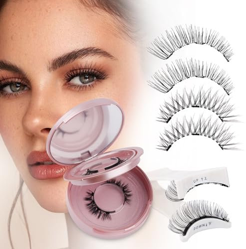 Cils Magnetique 2 Paires Réutilisable Faux Cils Magnetique Avec Applicateur Naturel Look Cils Magnétiques Kit Magnetic Wendy Lashes(style-AK8)